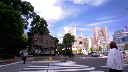 Saveclip をつけて散歩をしている様子。