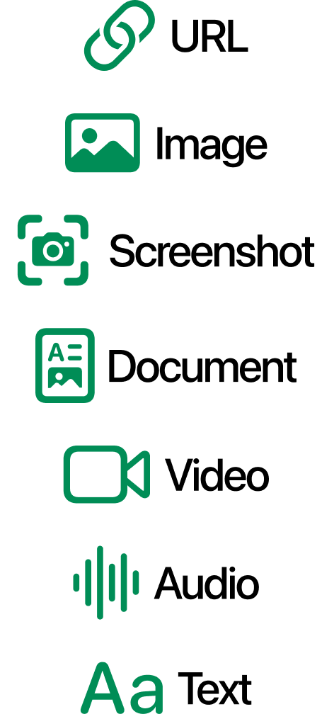 Illustration of different content types