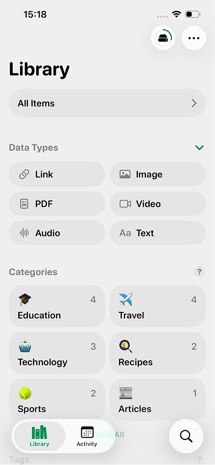 Savespace Filters View