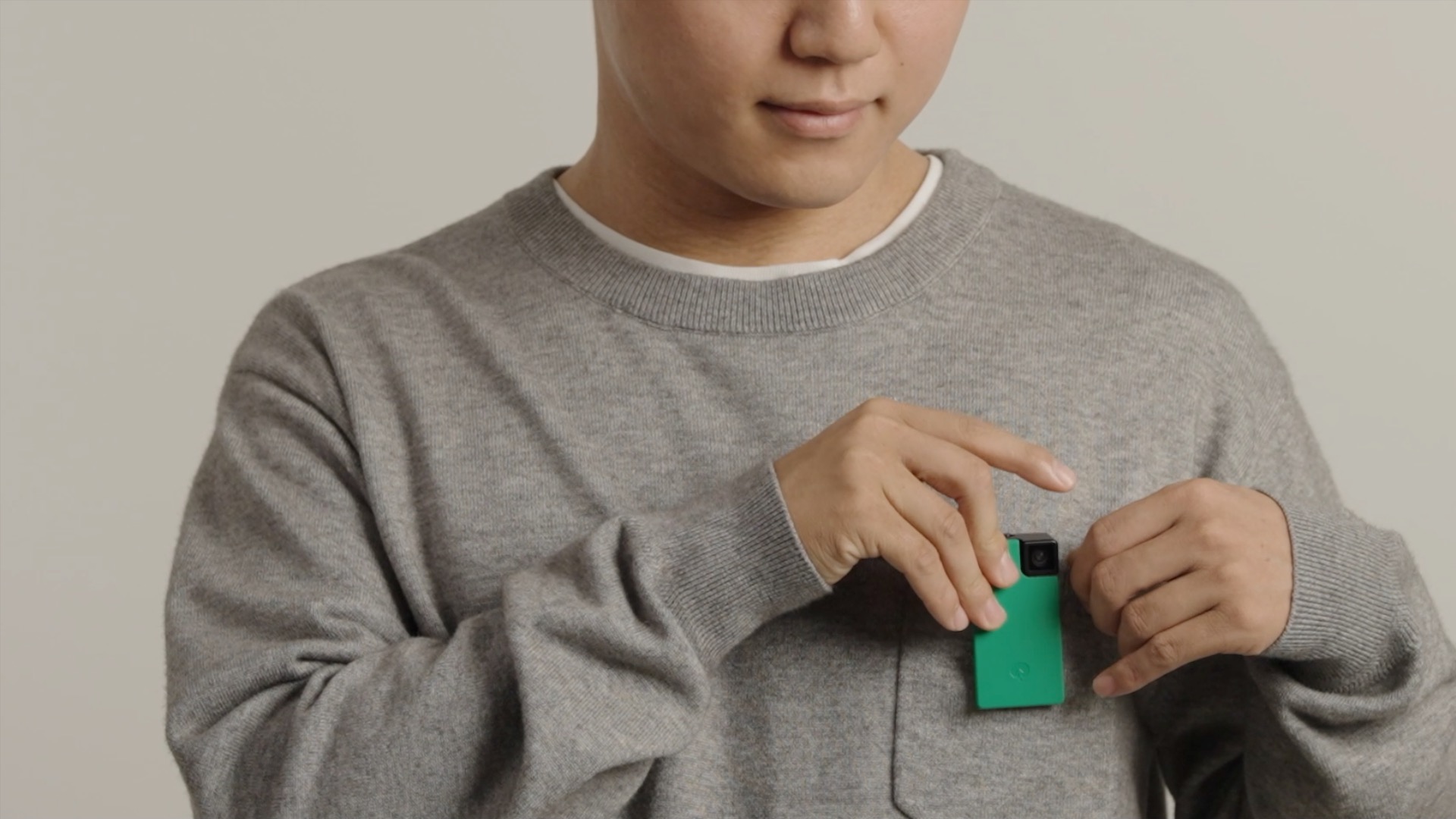 Saveclip attached to clothing and ready to capture daily moments.